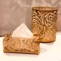 KHAZLI خزلی  سطل و دستمال طلایی کد 160 – 5629