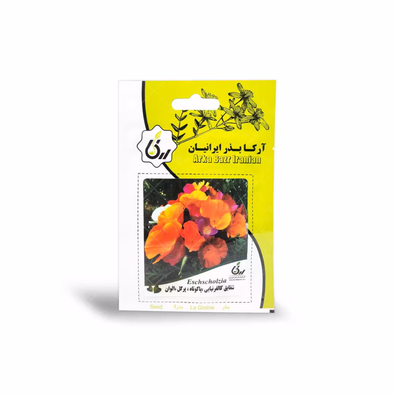 بذر گل شقایق کالیفرنیایی پاکوتاه پرگل الوان آرکا بذر ایذرانیان
