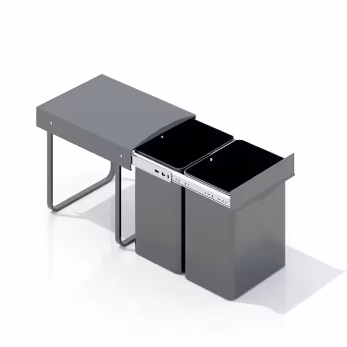 سطل زباله دو مخزن (درب دار) آوات کد 102