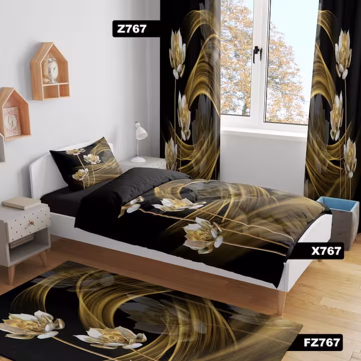 روتختی طرح گل طلایی کد 767