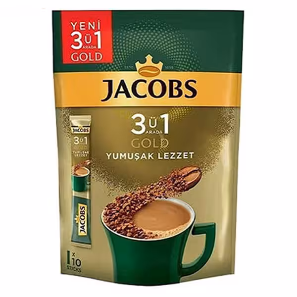 قهوه فوری جاکوبس 3 در 1 گلد یوموشاک لذت 10 عددی 18 گرمی