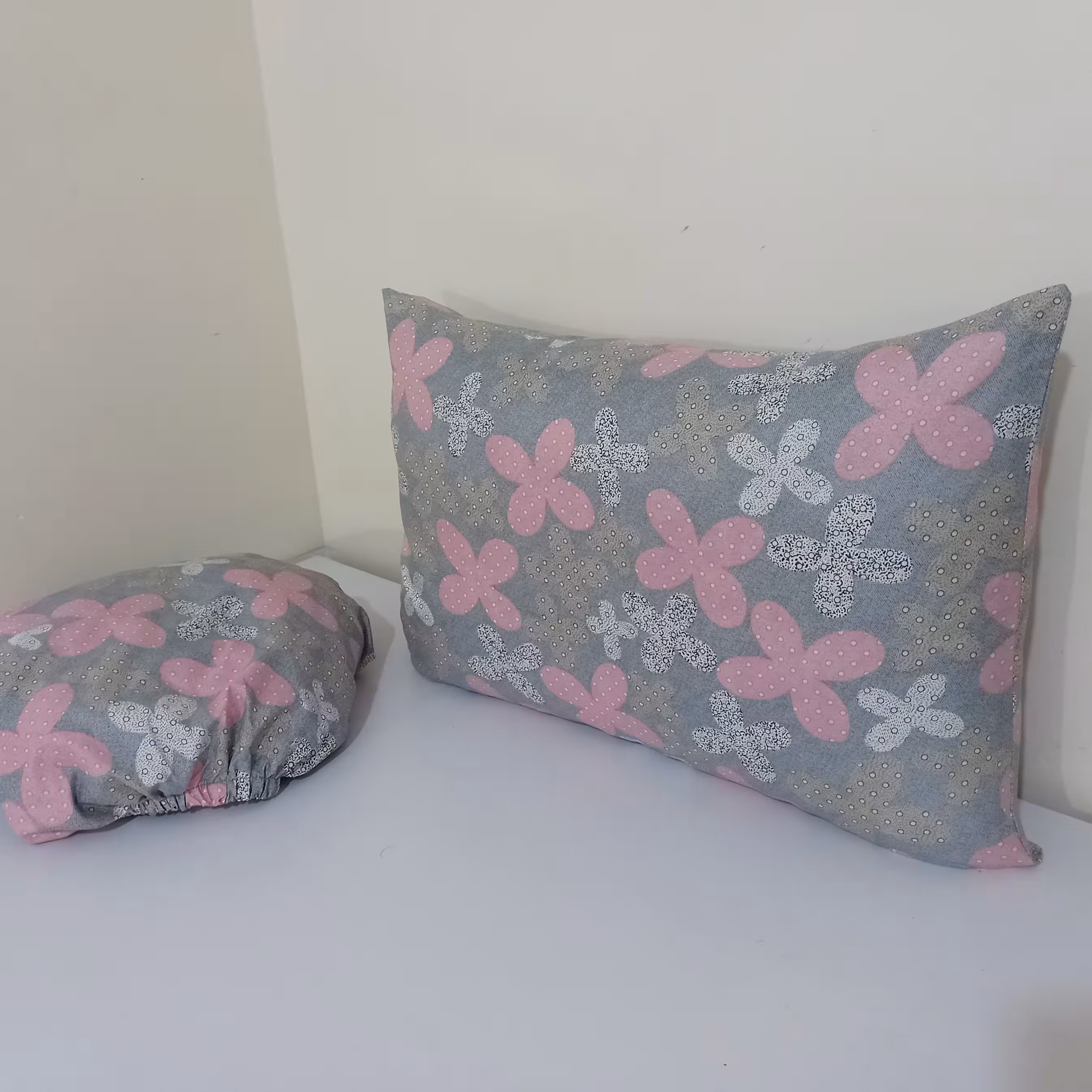 نیم ست یک نفره گل گلی  صورتی