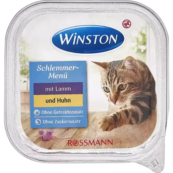 ووم گربه😸 وینستون با طعم گوشت بره و مرغ وزن 100 گرم