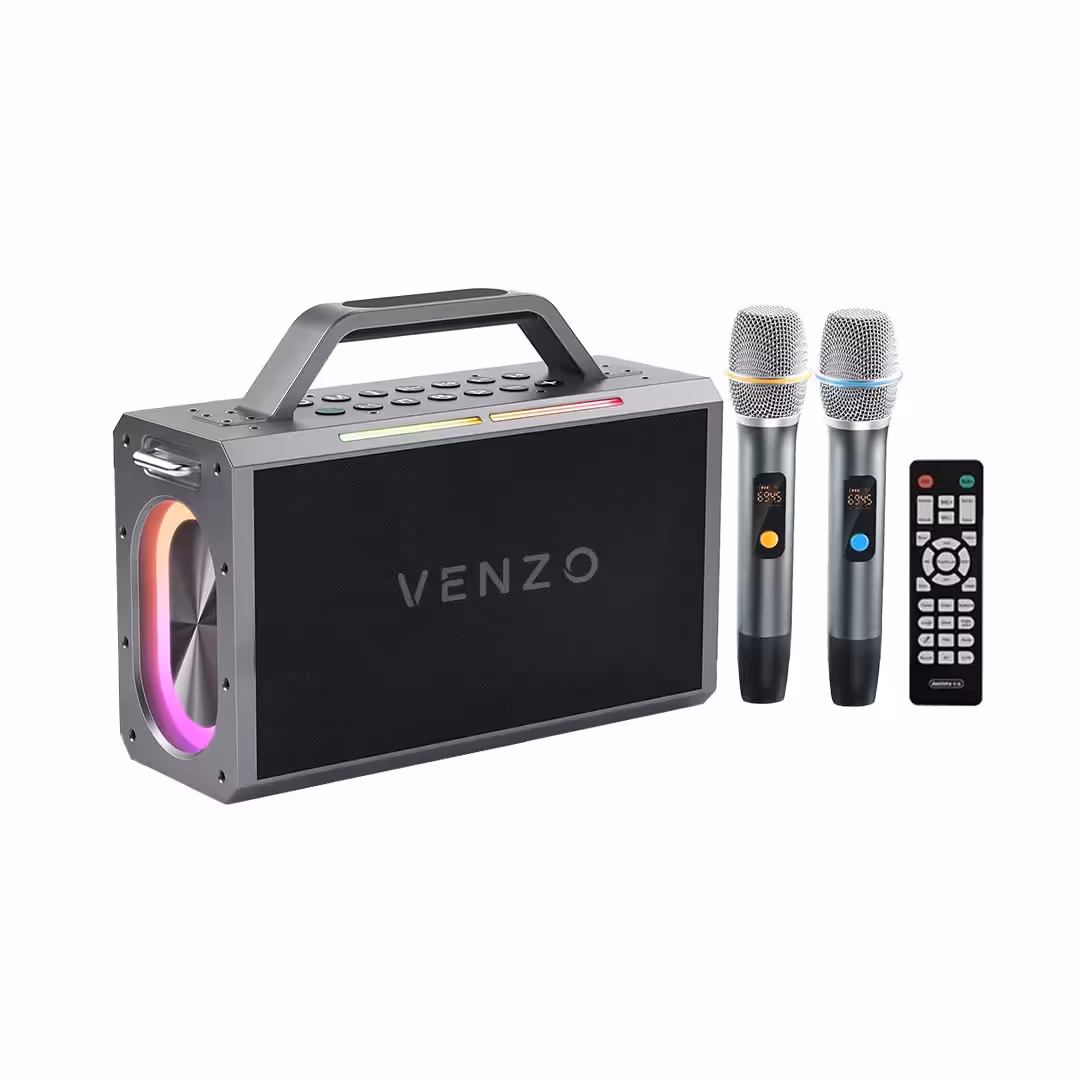 اسپیکر بلوتوثی قابل حمل ونزو مدل V51 به همراه 2 میکروفون