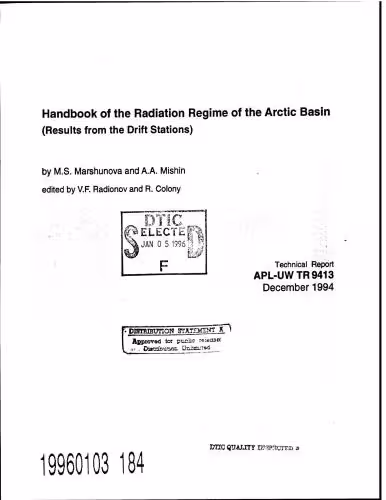 خرید و دانلود نسخه کامل کتاب Handbook of the Radiation Regime of the Arctic Basin (Results from the Drift Stations)