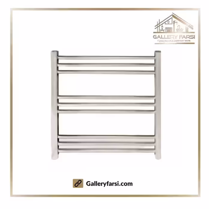 حوله خشک کن استیل 304 فلت کروم براق سایز 50*60 سانت