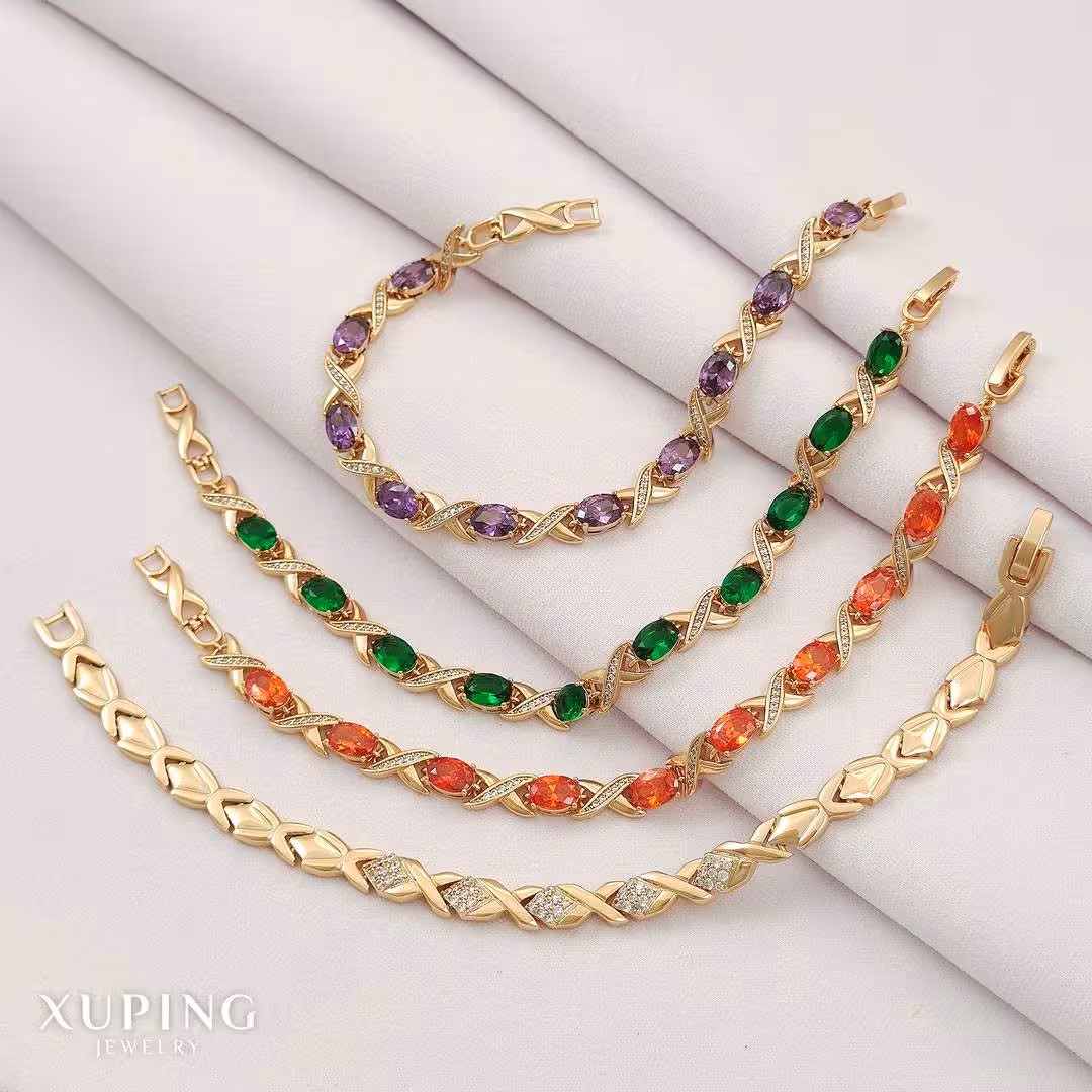 دستبندجذاب  نگین رنگی ژوپینگ