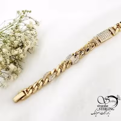 دستبند کارتیر ژوپینگ طرح طلا نگین دار کد 19757