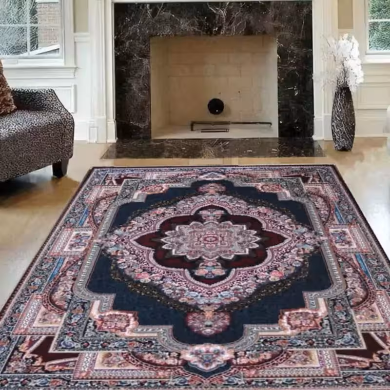 فرش ماشینی 6متری جدید کاشان نقشه باغ معلق(ارسال رایگان)