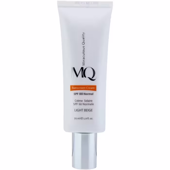 کرم ضد آفتاب نرمال بژ روشن ام کیو SPF50 حجم 55 میلی لیتر | MQ Sunscreen Cream SPF 50 Light Beige Normal 55 ml