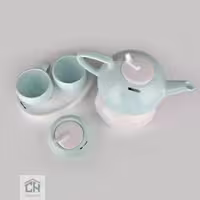 ست چای خوری 2 نفره سفید-سبزآبی مدل رجینال کد 44003