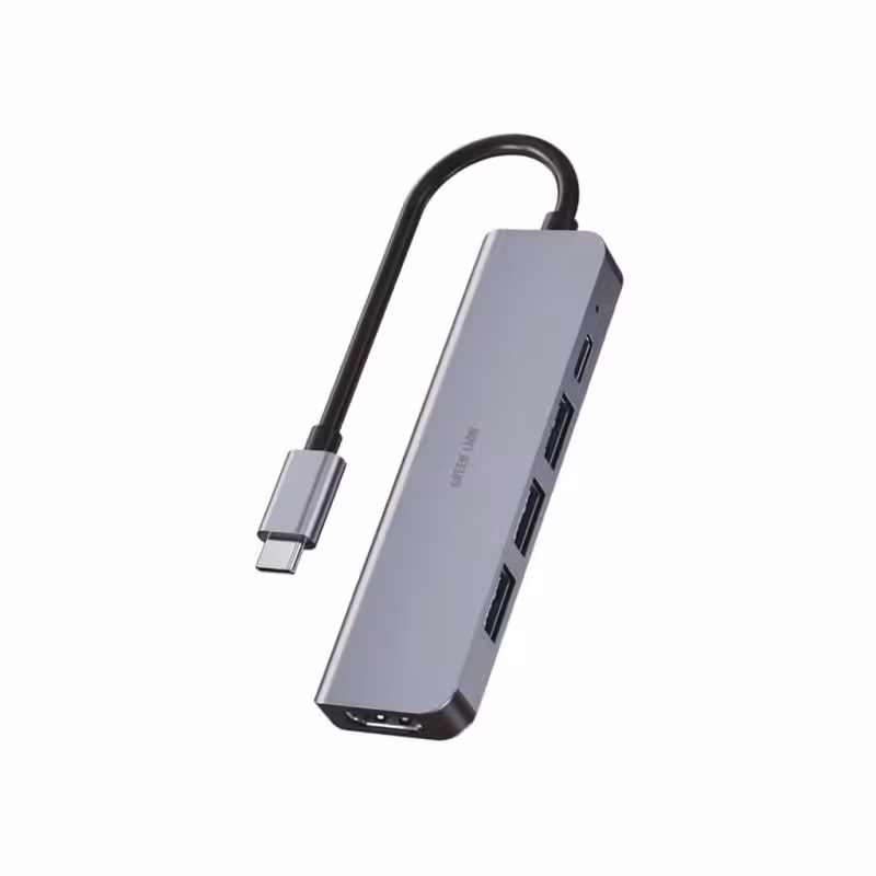 هاب 5 پورت Type-c گرین لاین مدل GNADA5IN1GY