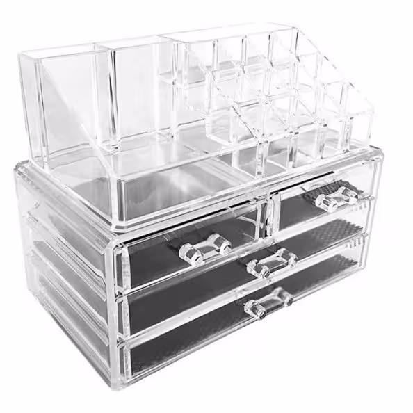 استند لوازم آرایش 4 کشو شفاف مدل cosmetic