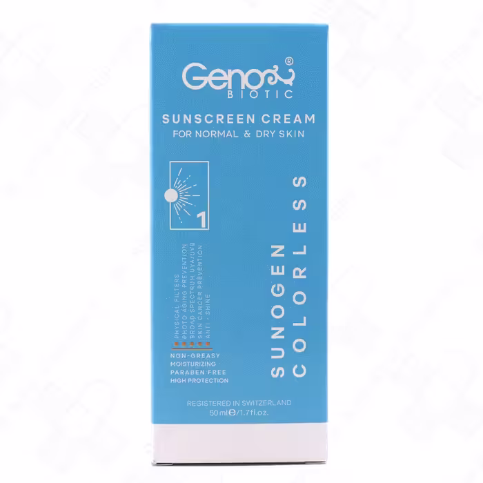 کرم ضد آفتاب پوست خشک ژنوبایوتیک SPF50 حجم 50 گرم