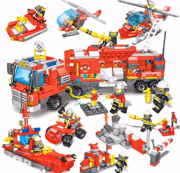 ساختنی ایستگاه آتش نشانی برند LX کد LX-A392 مجموعه 756 قطعه