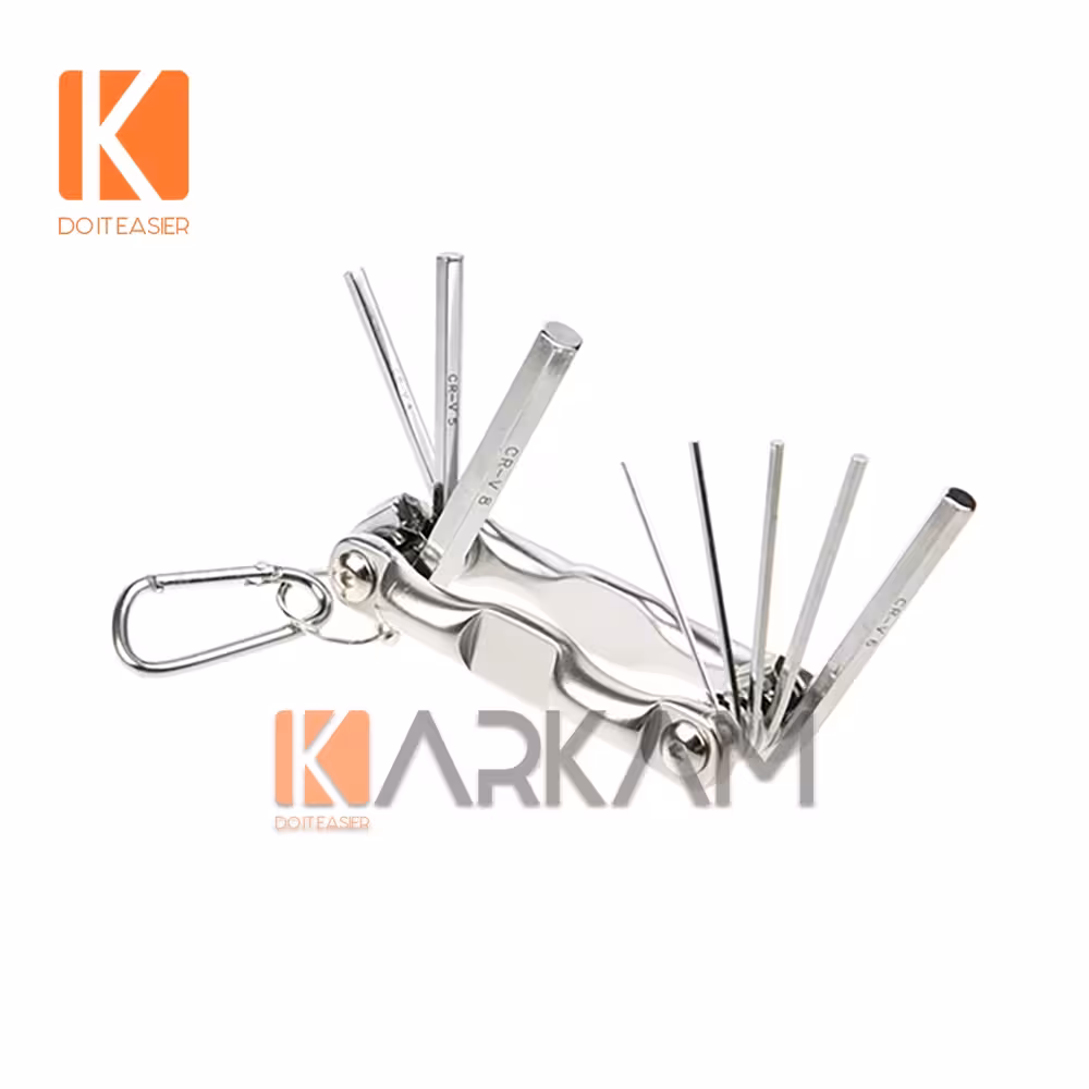 آچار آلن تاشو 8 عددی CRV آلومینیومی NTK-1007 نوا