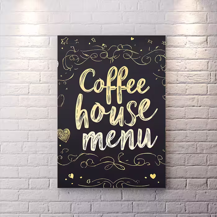 تابلو دکوراتبو برای کافی شاپ طرح تایپوگرافی HQCs-2741