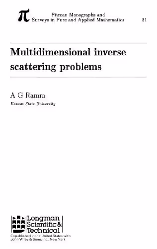 خرید و دانلود نسخه کامل کتاب Multidimensional inverse scattering problems