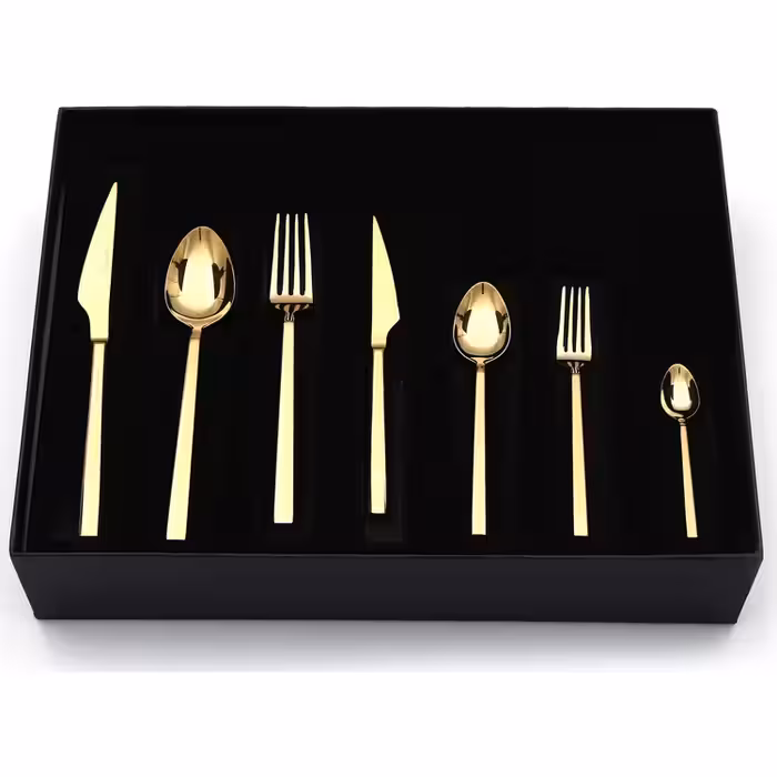 سرویس قاشق و چنگال 12 نفره 84 پارچه برند KB SOLINGEN اصل آلمان (‌ طلایی )