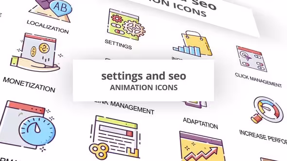 دانلود مجموعه آیکن متحرک Settings & Seo