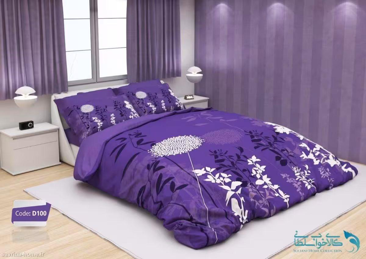 روتختی دو نفره طرح قاصدک بنفش برند ترکسان کد D100