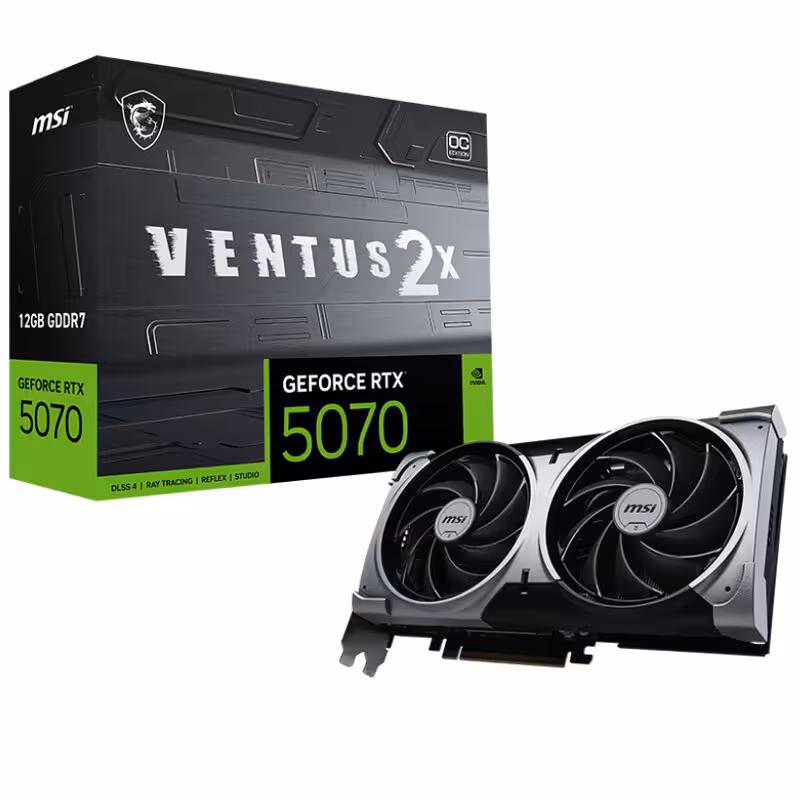 کارت گرافیک ام اس آی مدل GeForce RTX 5070 VENTUS 2X OC با ظرفیت 12 گیگابایت GDDR7