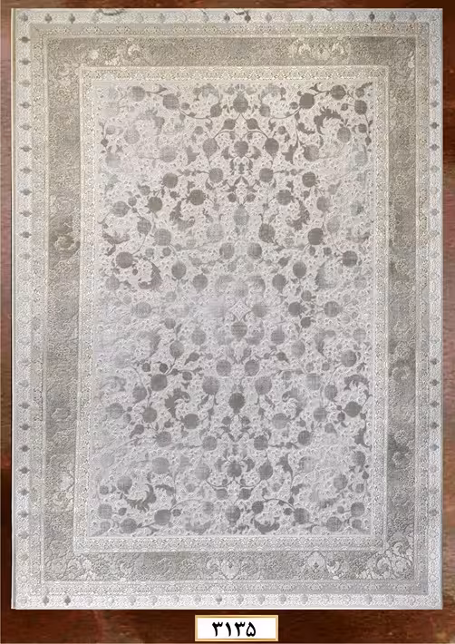 فرش ماشینی گلبرجسته 1200 شانه آکرلیک کاشان- کالکشن وینتیج