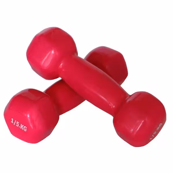 دمبل ایروبیک رو کش دار 1.5 کیلوگرمی بسته دو عددی-dmbl1/5-kilogrmi-model-rkord-code-2-basteh-2-count