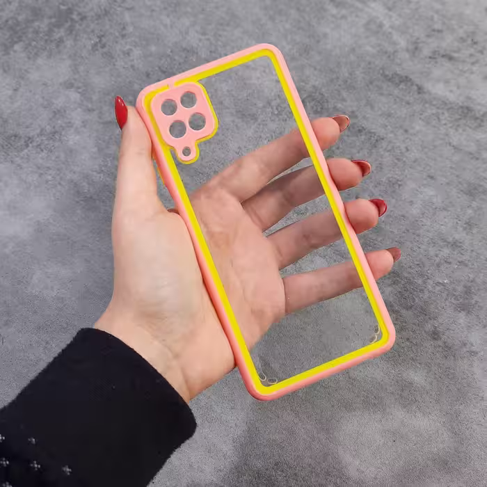 قاب گوشی سامسونگ Galaxy A12 پشت شفاف دور رنگی