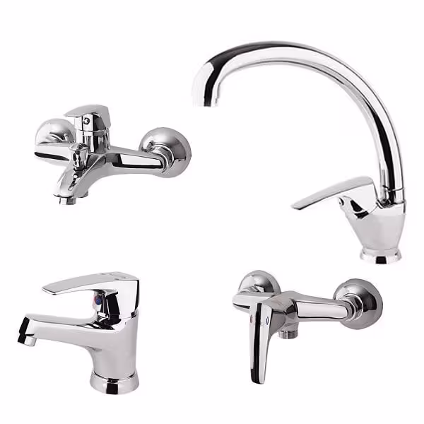 ست شیرآلات شودر مدل اکو ( رنگ کروم )