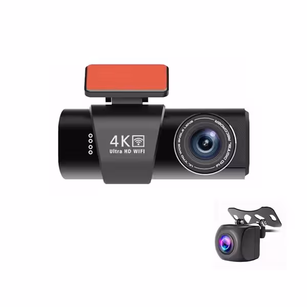 دوربین فیلمبرداری ثبت وقایع خودرو مدل OK309-4K-WiFi-GPS به همراه دوربین عقب | چاوه