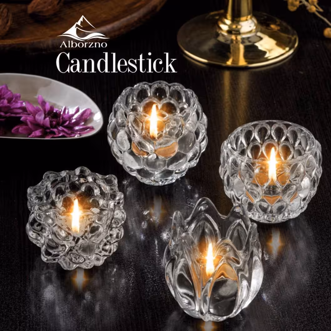 جا شمعی شیشه ای مدل زنبوری