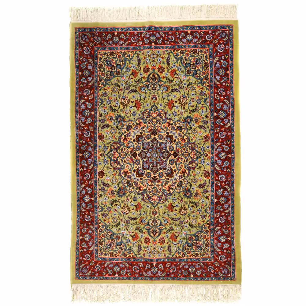 فرش دستبافت دو متری اصفهان طرح لچک ترنج