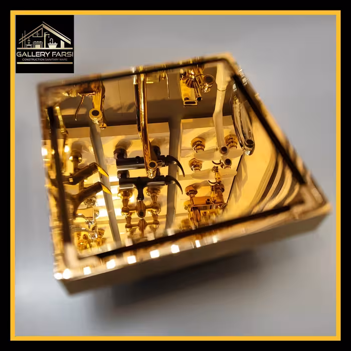 کف شور سرامیک خور  برنجی سایز 10*10 طلا براق لوکس