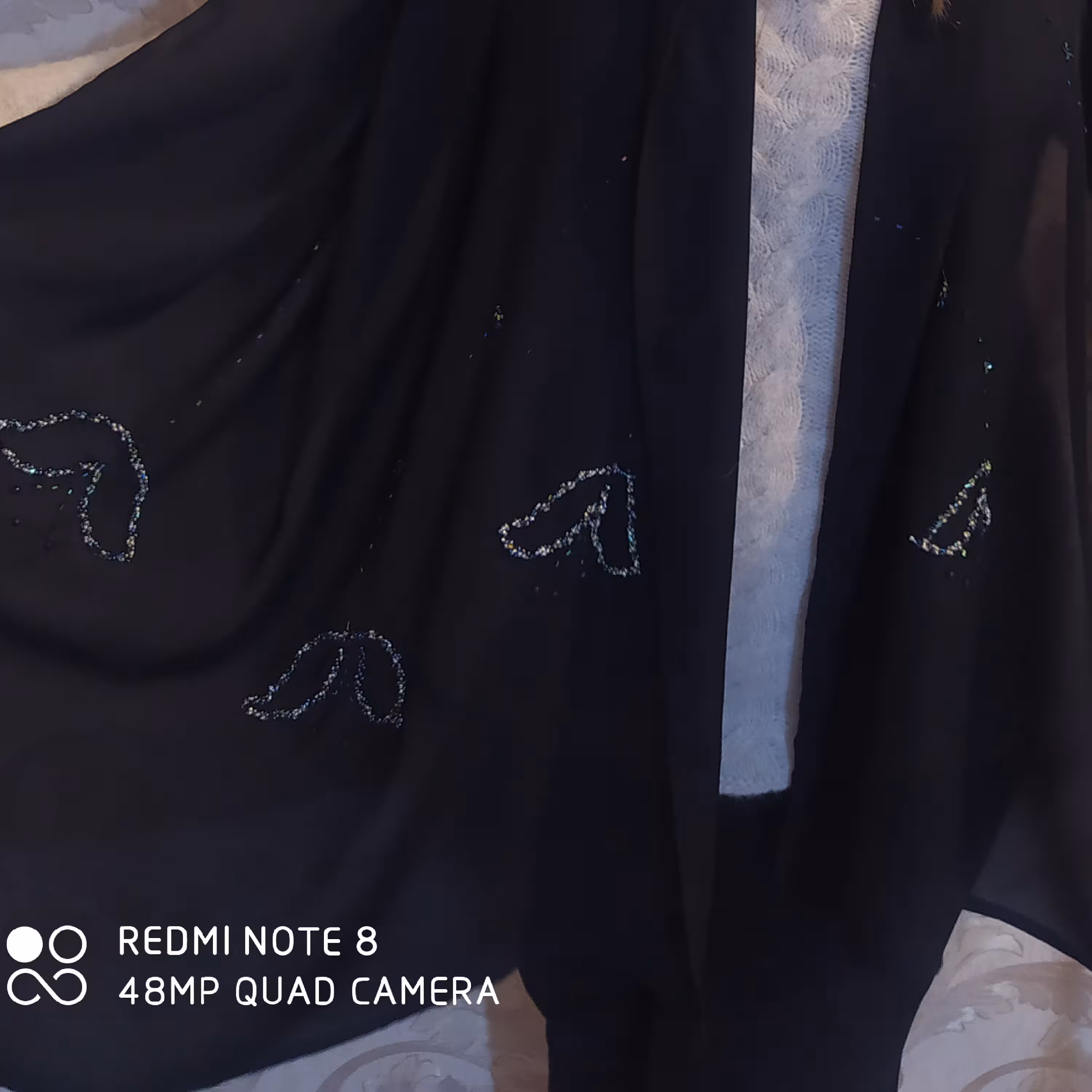 شال مشکی جواهر دوزی