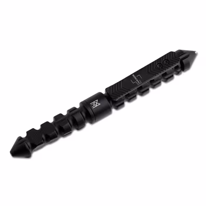 خودنویس تاکتیکال بوکر پلاس مدل Fat Box Pen | بدنه آلومینیومی مستحکم | طراحی ارگونومیک | قابلیت شکستن شیشه | نوشت‌افزار نظامی | Boker Plus Tactical Pen