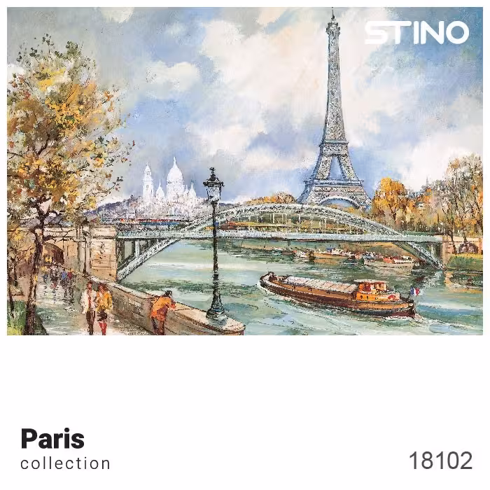 پازل شیشه ای استینو 1000 تکه طرح پاریس (کد 18102)،(باجعبه)