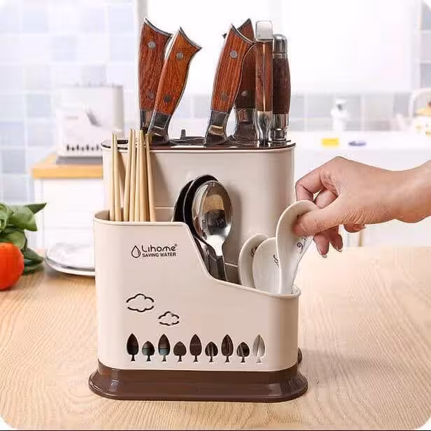 جا قاشقی چند منظوره آویزدار دوقلو جا قاشق و چنگال چندکاره