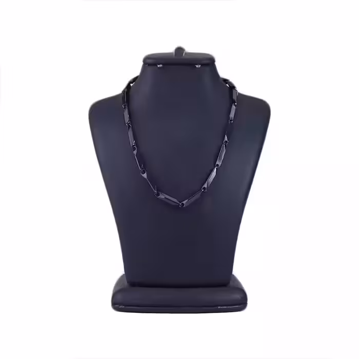 زنجیر استیل مردانه کبریتی مشکی 4001/2