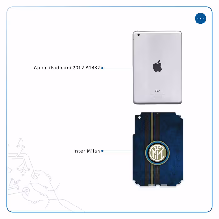 برچسب پوششی ماهوت مدل Inter-Milan مناسب برای تبلت اپل iPad mini 2012 A1432