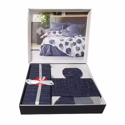 سرویس روتختی کاتن باکس مدل Modern Orva Indigo تک نفره 3 تکه