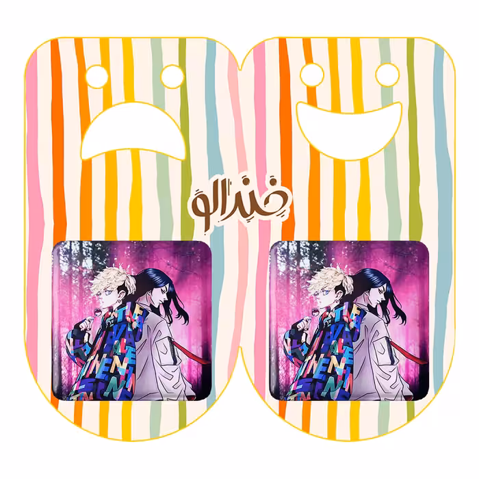 پیکسل خندالو مدل چیفویو و باجی انیمه توکیو ریونجرز کد 11138 به همراه مگنت