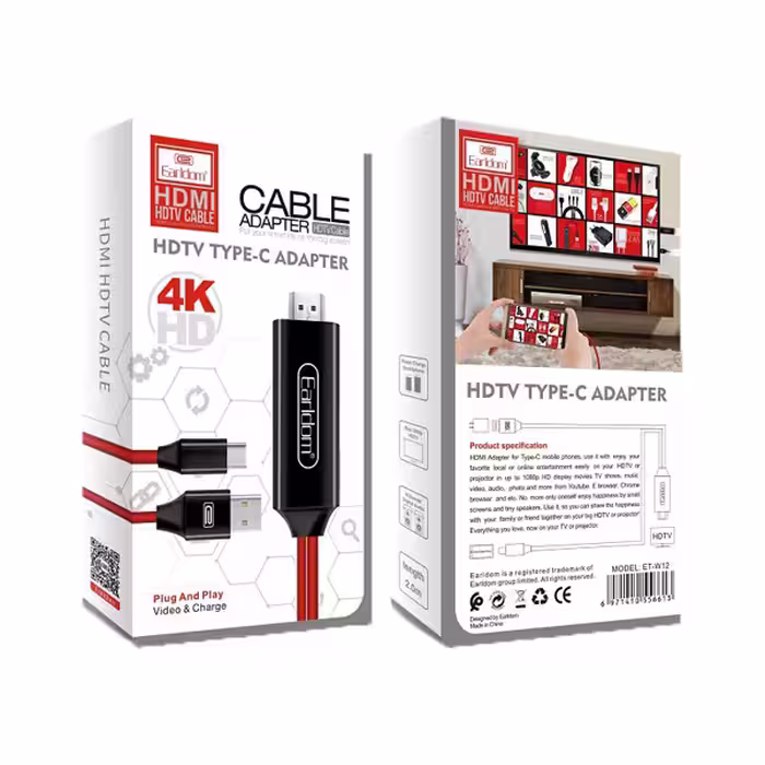 کابل تبدیل UCB-C به HDMI ارلدام مدل ET-W12 طول 2 متر