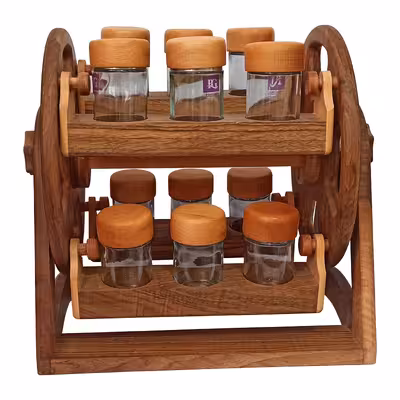  ست جای ادویه 12 پارچه آغاج کد 2019