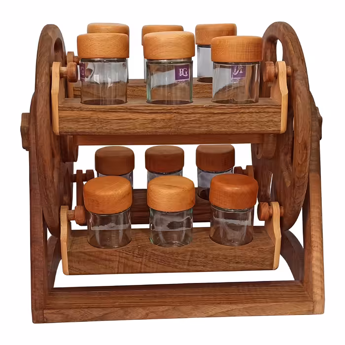  ست جای ادویه 12 پارچه آغاج کد 2019