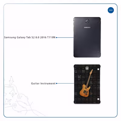 برچسب پوششی ماهوت مدل Guitar-Instrument مناسب برای تبلت سامسونگ Galaxy Tab S2 8.0 2016 T719N