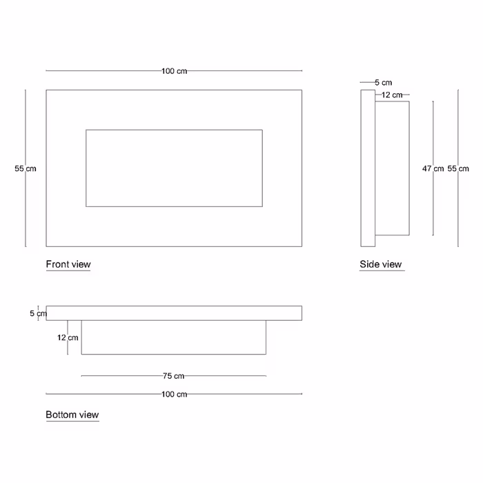 شومینه دیواری برقی شومینه بیستون مدل H.B_100_L2.bs