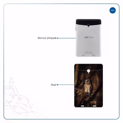 برچسب پوششی ماهوت مدل Owl مناسب برای تبلت وریکو Unipad