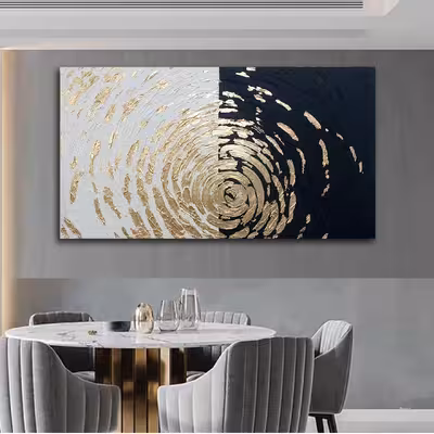 تابلو نقاشی ورق طلا طرح دکوراتیو نقش برجسته کد 420