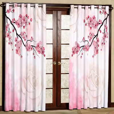 پرده مدل شکوفه گل بهاری کد 1183 سایز 200x140 سانتی متر